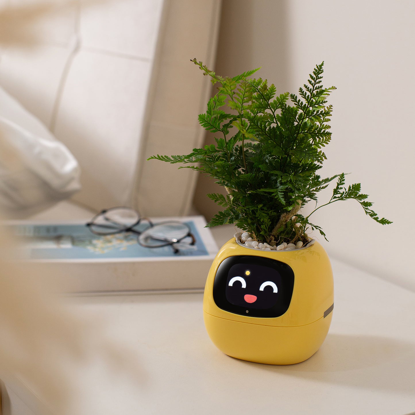 PlantsIO Ivy - Smart Flowerpots, Endless Fun Over 49 rich expressions, 7 smart sensors, and AI chips make raising plants easy and fun Smart Flowerpots, with Artificial Intelligence, Time Temperature Display, and Numerous Expressive Animations