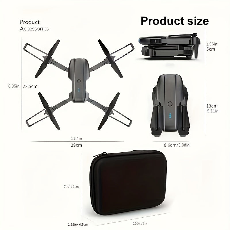 E99 Foldable RC Drone with Camera - Remote Control for Beginners - Indoor/Outdoor UAV - Affordable Gift for Men - Christmas, Halloween, Thanksgiving