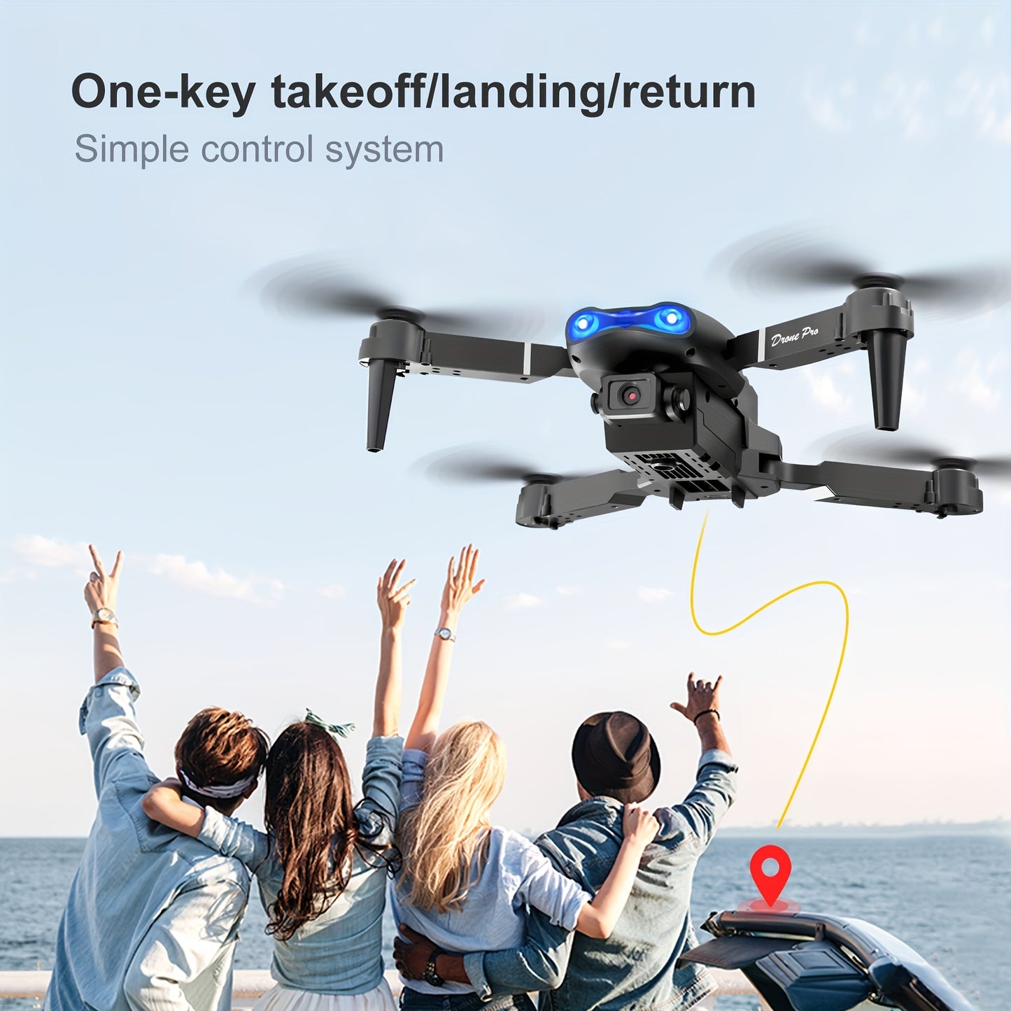 E99 Foldable RC Drone with Camera - Remote Control for Beginners - Indoor/Outdoor UAV - Affordable Gift for Men - Christmas, Halloween, Thanksgiving