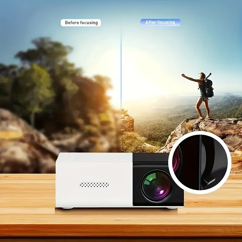 Bright 3000+ Lumen HD Mini Projector - Portable 3D-Ready, Multi-Device Compatible with Remote Control