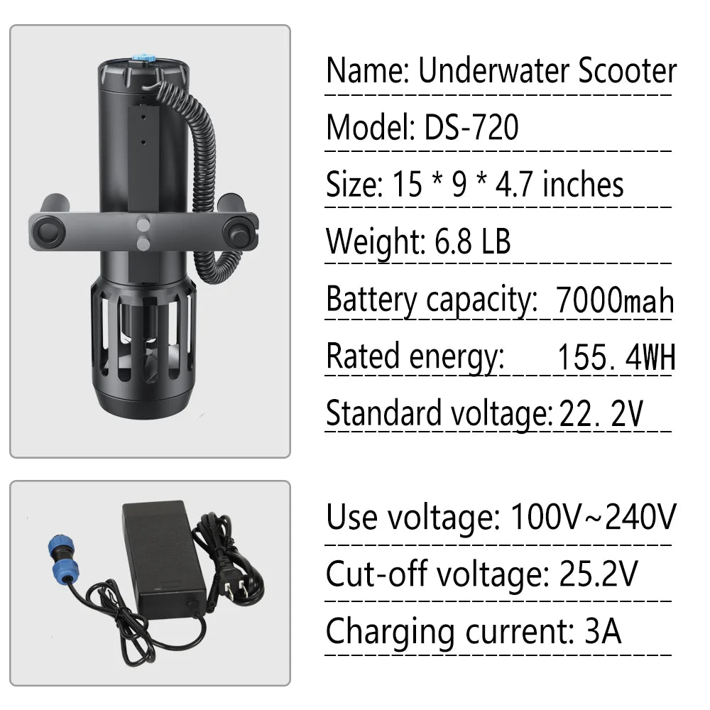 Enhanced Product Title: DCCMS Sea Scooter - Underwater Scooter for Diving, Snorkeling, and Paddleboarding