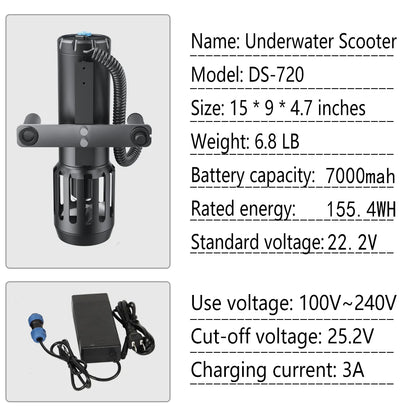 Enhanced Product Title: DCCMS Sea Scooter - Underwater Scooter for Diving, Snorkeling, and Paddleboarding