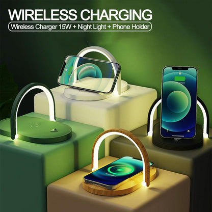 Foldable Wireless Charger Night Light Table Lamp